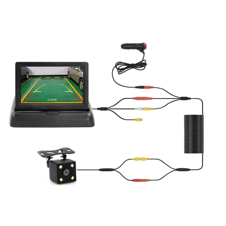 4.3 Inch Display Night Vision Water-resistant Reversing Camera +7 Meter Extension Cable, Color: Detachable Screen + External 4 Light Camera - free shipping - PMC TechLife - Order now!
