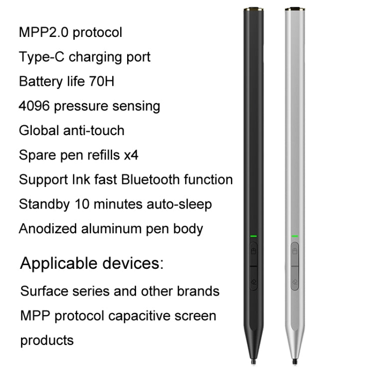 C582S For Microsoft Surface Stylus Pen Anti-Mistouch 4096 Pressure Sensitive Touch Pen Support lnk Bluetooth Function(Black) - Stylus Pen by PMC TechLife | Online Shopping South Africa | PMC TechLife | Buy Now Pay Later Mobicred