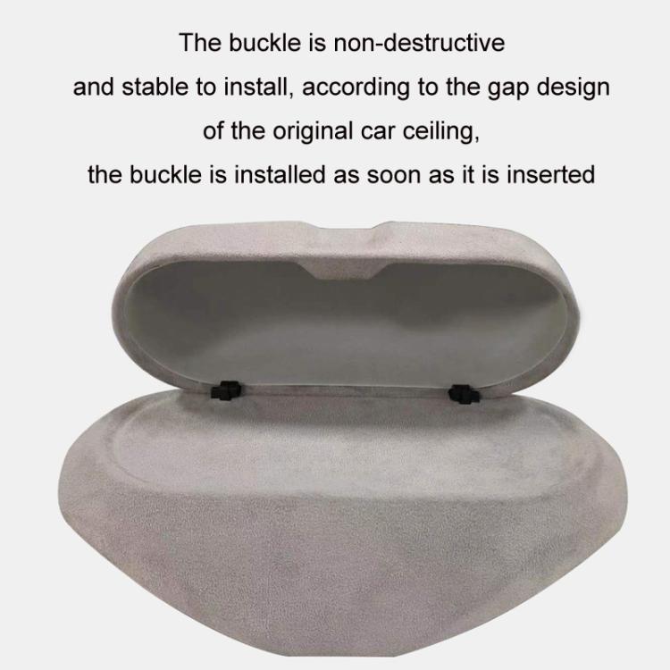 For Tesla Suede Leather Glasses Storage Box, Model: Model 3 Black - Sunglasses & Glasses Clips by PMc TechLife | Online Shopping South Africa | PMc TechLife | Buy Now Pay Later Mobicred