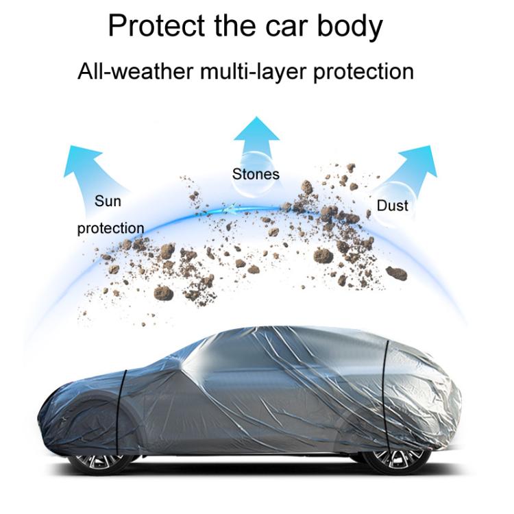 Car PE Film Waterproof And Dustproof Four Seasons Universal Coat Cover, Size: M(Silver Gray) - PE Material by PMC Jewellery | Online Shopping South Africa | PMC Jewellery | Buy Now Pay Later Mobicred