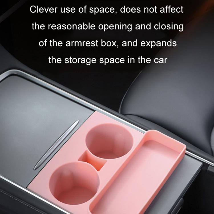 For Tesla 21-23 Model 3/Y Central Control Integrated Silicone Storage Cup Holder(Black) - Car Drink Holders by PMc TechLife | Online Shopping South Africa | PMc TechLife | Buy Now Pay Later Mobicred