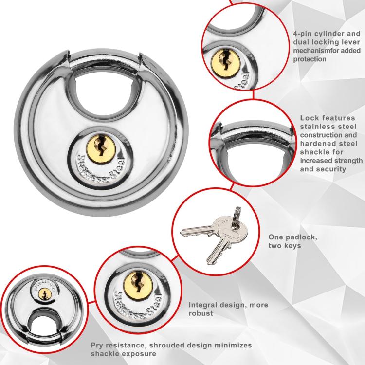 Coupler Gooseneck Hitch Trailer Lock For Heavy Trailer Transporter RV, Color: Silver + Key Lock - Towing Bars by PMc TechLife | Online Shopping South Africa | PMc TechLife | Buy Now Pay Later Mobicred