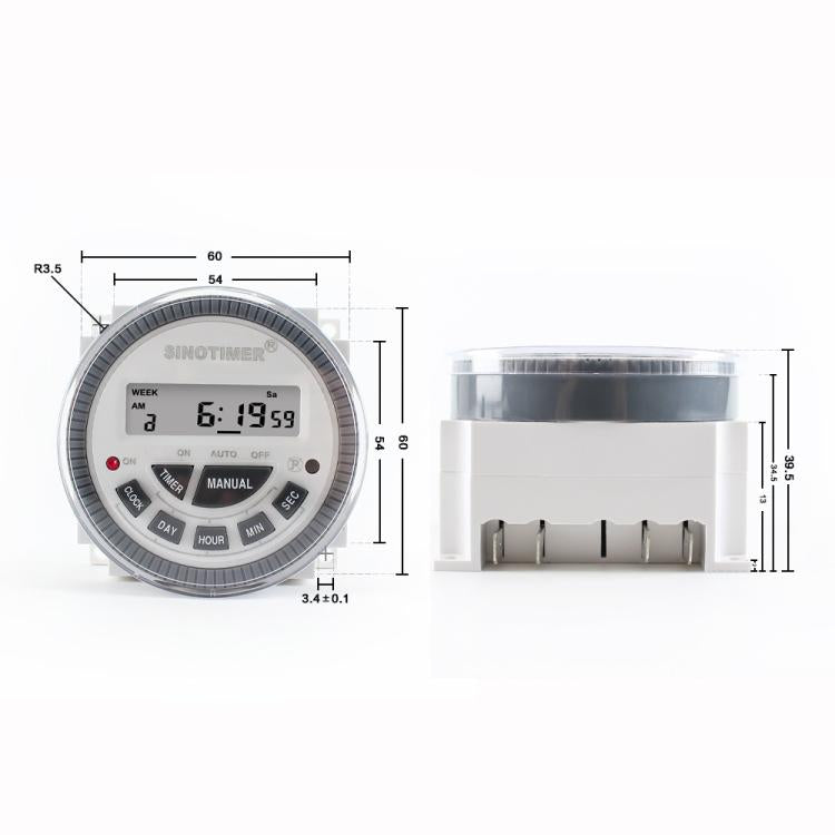 SINOTIMER TM-619sH-2 220VAC 10A Digital 7-Day Timer Switch Second Control Timer - Switch by SINOTIMER | Online Shopping South Africa | PMc TechLife | Buy Now Pay Later Mobicred