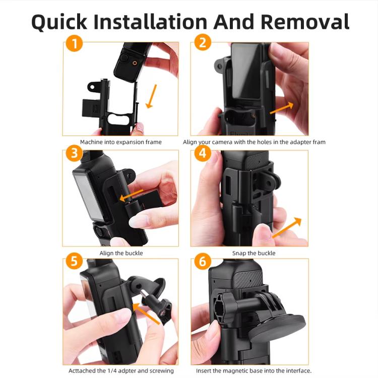 4pcs /Set For DJI Osmo Pocket 3 Flymile Magnetic Bracket Fixed Base Back Clip Adapter Bezel Accessories - free shipping - PMC TechLife - Order now!