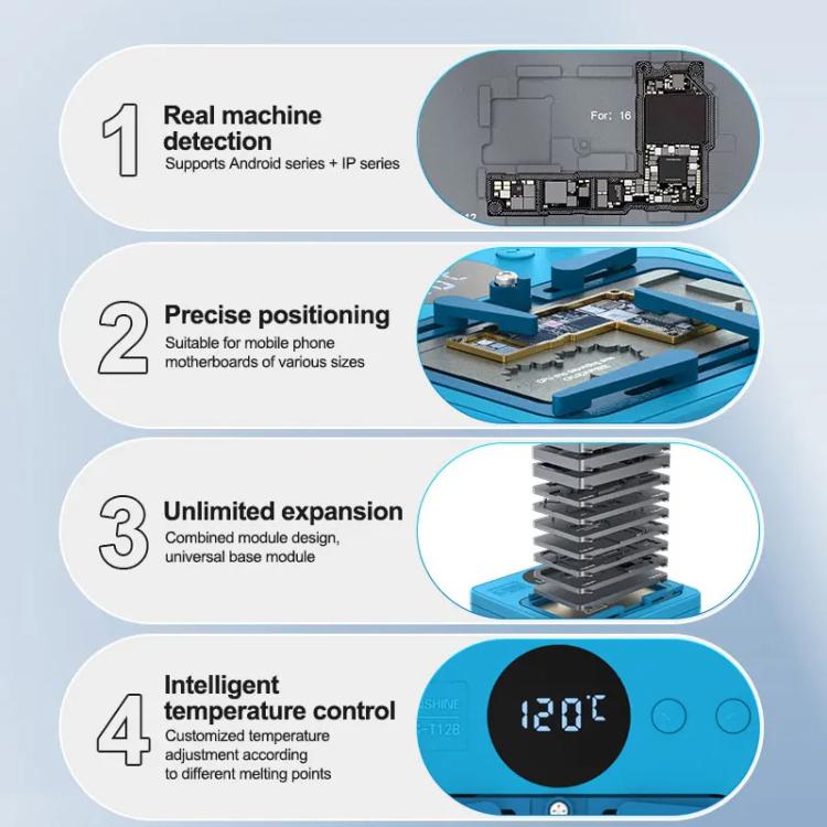 SUNSHINE SS-T12B 13 In 1 Mobile Phone Motherboard Smart Repair Heating Platform Kit Support IP7G-16PM/Android Universal - free shipping - PMC TechLife - Order now!