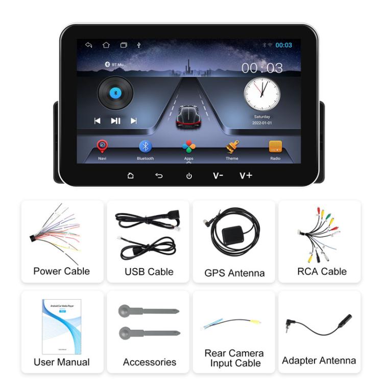 7 inch Horizontal Screen Android 13.0 Single Spindle Universal Car Multimedia Player, Style: Standard+Camera+Mic - Car MP3 & MP4 & MP5 by PMc TechLife | Online Shopping South Africa | PMc TechLife | Buy Now Pay Later Mobicred