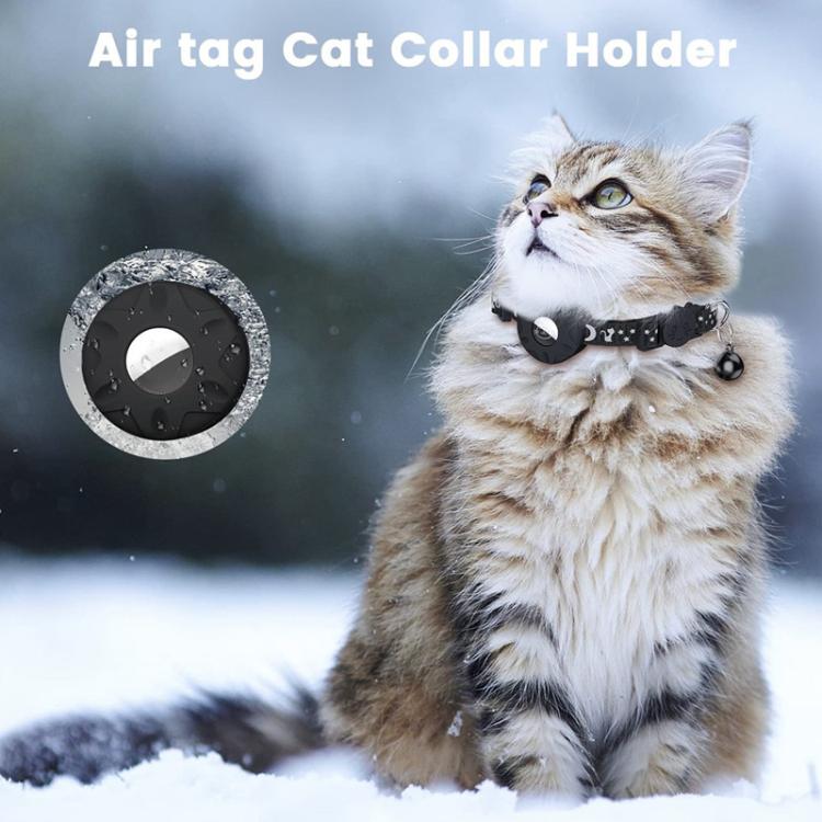 For AirTag Tracker Silicone Case Reflective Stars And Moon Cats Dogs Pet Collar With Bell(Blue) - Pet Series by PMC TechLife | Online Shopping South Africa | PMC TechLife | Buy Now Pay Later Mobicred