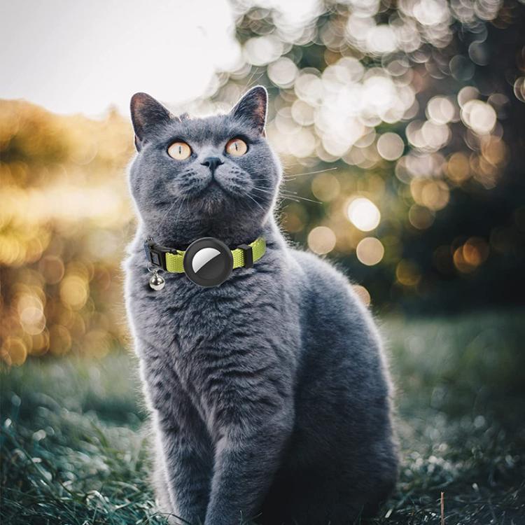 For AirTag Tracker Silicone Case Rainbow Gradient Pet Cat Collar With Bell(Gradient Blue) - free shipping - PMC TechLife - Order now!