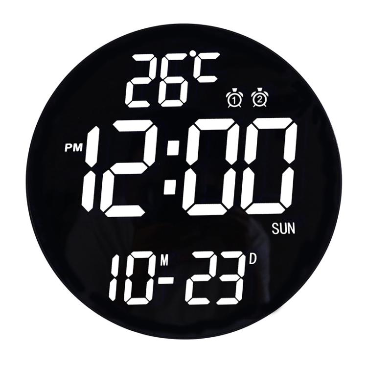 11.6-Inch White Light Wall Clock With Remote Control Multi-Functional Alarm Clock Black+Black - Wall Clock by PMc TechLife | Online Shopping South Africa | PMc TechLife | Buy Now Pay Later Mobicred