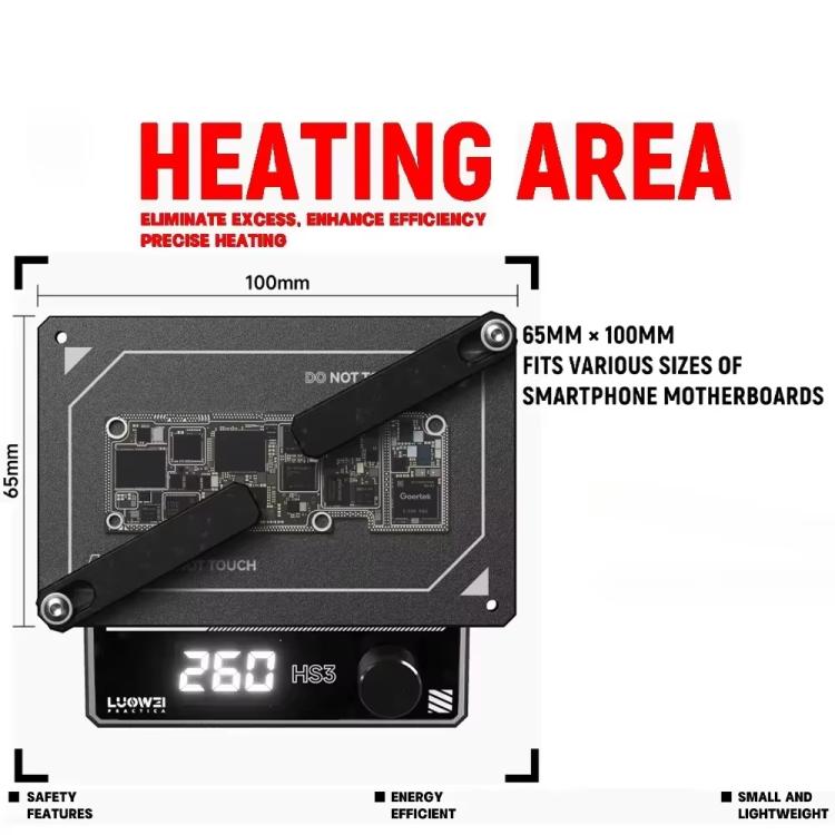 LUOWEI HS3 Universal Preheating Heating Station Layered Lamination Tinning Degumming Heating Station EU Plug - free shipping - PMC TechLife - Order now!