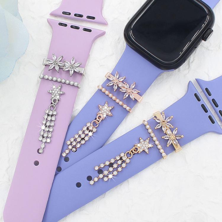 3pcs / Set 22mm Width Smart Watch Silicone Band Decorative Ring Metal Accessories, Style: 1 - Watch Decorations by PMC TechLife | Online Shopping South Africa | PMC TechLife | Buy Now Pay Later Mobicred