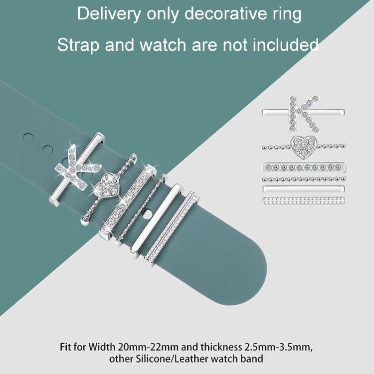 6pcs / Set Smart Watch Silicone Band Decorative Ring Metal Accessories, Size: D(Rose Gold) - Watch Decorations by PMC TechLife | Online Shopping South Africa | PMC TechLife | Buy Now Pay Later Mobicred
