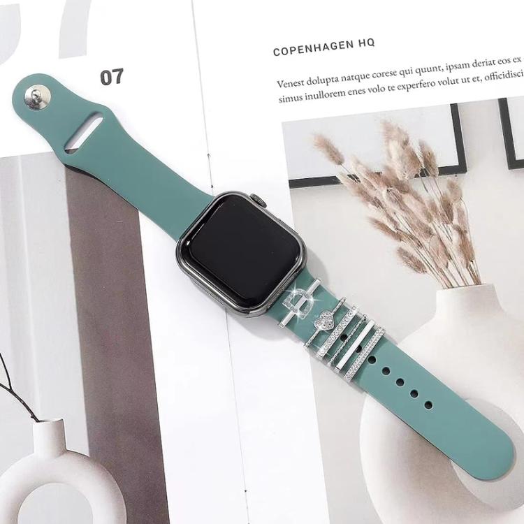6pcs / Set Smart Watch Silicone Band Decorative Ring Metal Accessories, Size: Z(Silver) - Watch Decorations by PMC TechLife | Online Shopping South Africa | PMC TechLife | Buy Now Pay Later Mobicred