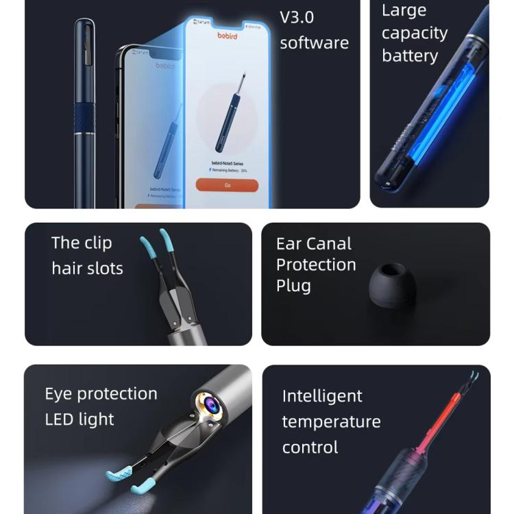 Bebird Note5 Pro Visual Ear Scoop Ear Picking Tool Cleaning Set(Sky Blue) - free shipping - PMC TechLife - Order now!
