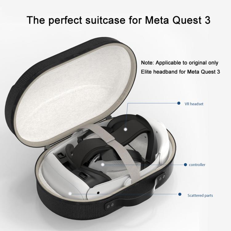 For Meta Quest 3 VR Glasses Storage Case EVA Anti-Pressure Hard Shell Storage Bag(Black) - VR Accessories by PMC TechLife | Online Shopping South Africa | PMC TechLife | Buy Now Pay Later Mobicred