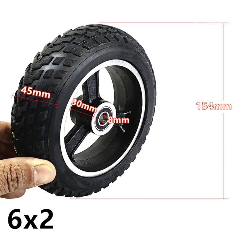 8mm 6inch Electrical Scooter Trolley Wheel 6 x 2 Solid Tires Whole Aluminum Wheels - Accessories & Parts by PMc TechLife | Online Shopping South Africa | PMc TechLife | Buy Now Pay Later Mobicred