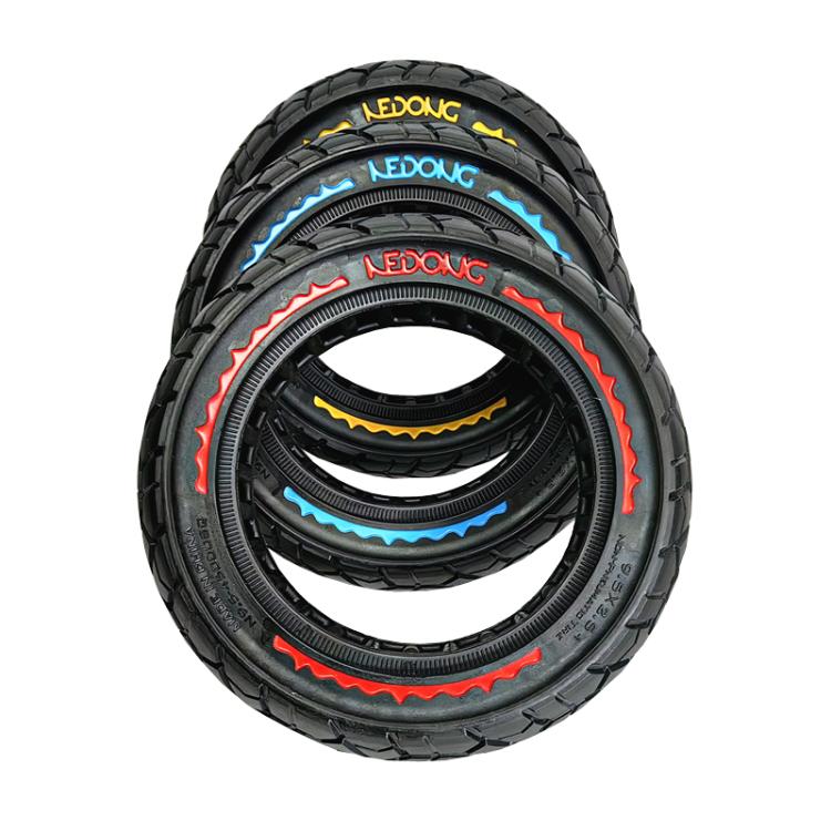 9.5 Inch Electrical Scooter Pneumatic Free Tires 9.5 x 2.50 Off-Road Skeleton Solid Tire, Color: Yellow - free shipping - PMc TechLife - Order now!