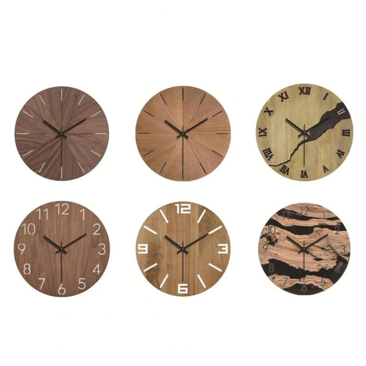 12-inch Imitation Wood Grain Texture Decorative Wall Clock Silent Quartz Clock Holiday Gift HR-CMW07 - free shipping - PMC TechLife - Order now!