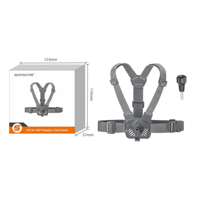 Sunnylife XD742 360 Degree Universal Sports Camera Chest Strap Mount(Gray) - free shipping - PMC TechLife - Order now!