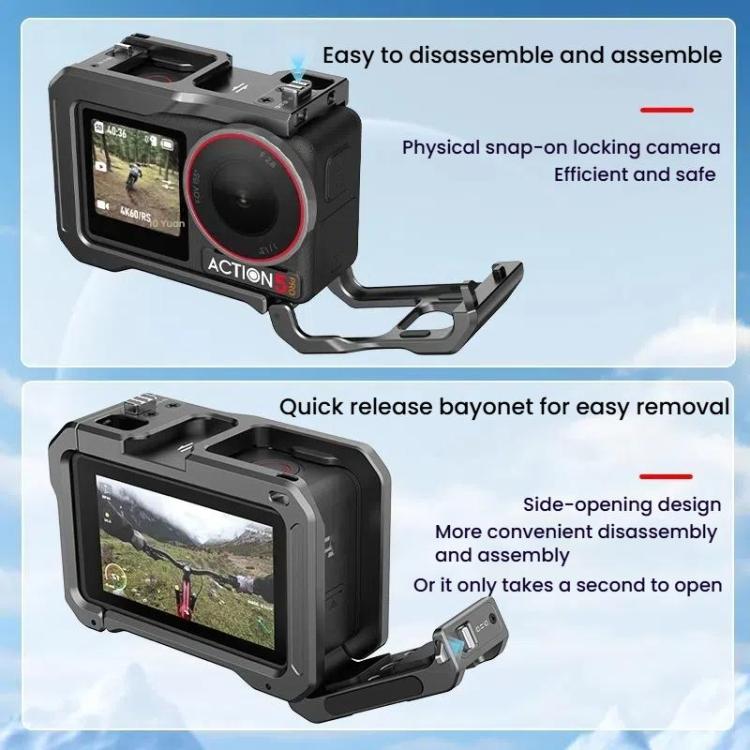 For DJI Osmo Action 5 Pro / 4 / 3 HEPAIL AC70 Metal Rabbit Cage - free shipping - PMC TechLife - Order now!