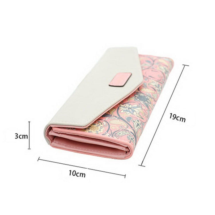 Long Leather Floral Pattern Wallets Coin Purses Money Bag for Women(Green) - Wallets by PMC TechLife | Online Shopping South Africa | PMC TechLife