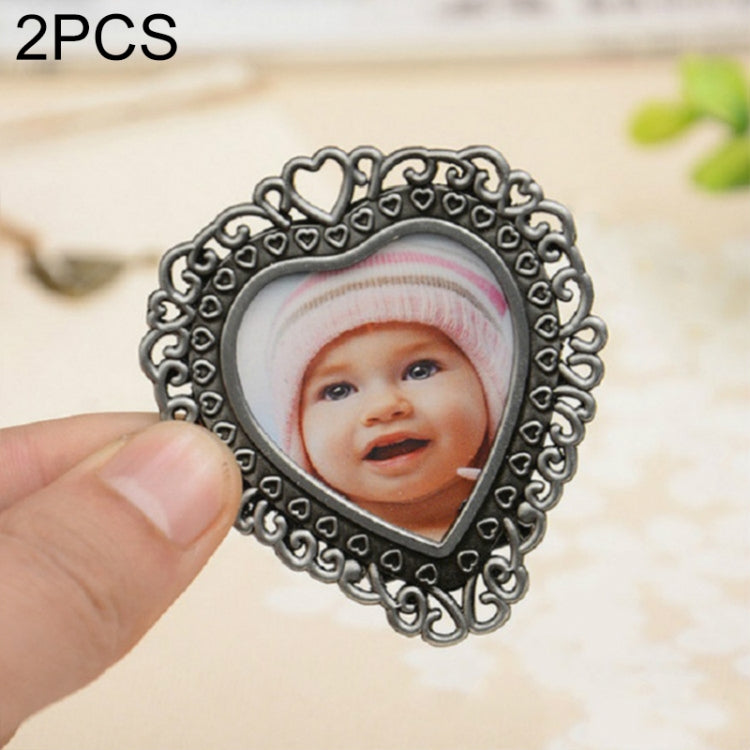 2 PCS Creative Metal Vintage Photo Frame(Lace Heart) - Photo Albums & Photo Frames by PMC TechLife | Online Shopping South Africa | PMC TechLife