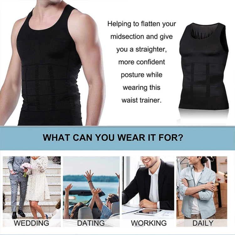 Men Slimming Body Shaper Vest Underwear, Size: L(White) -  by PMC Jewellery | Online Shopping South Africa | PMC Jewellery