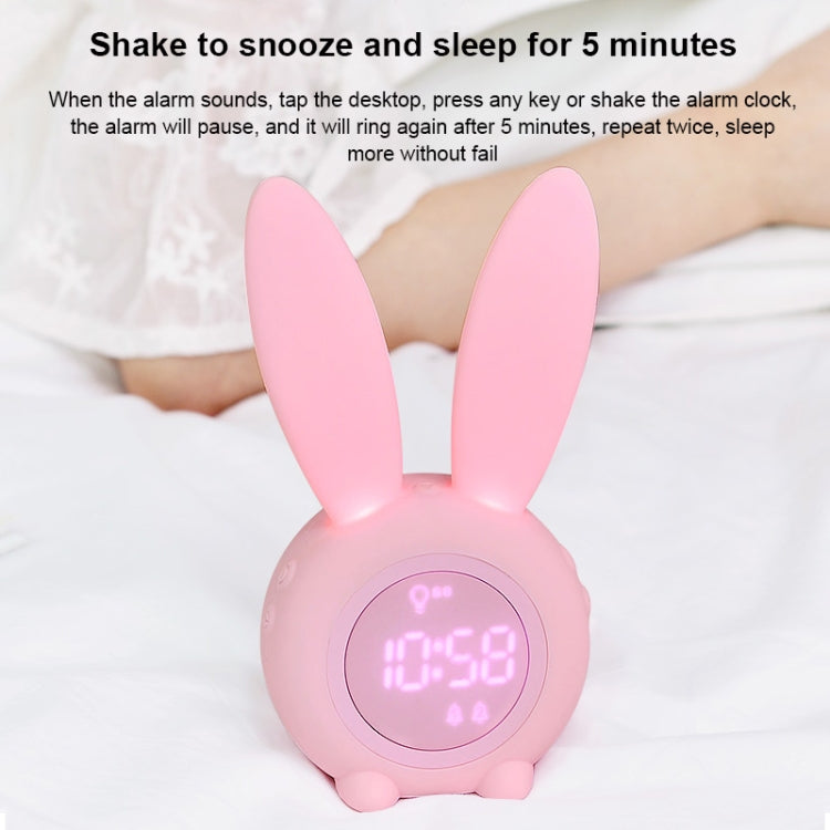 Cute Rabbit Silicone Induction Small Alarm Clock(Pink) - Novelty Clock by PMc TechLife | Online Shopping South Africa | PMc TechLife | Buy Now Pay Later Mobicred