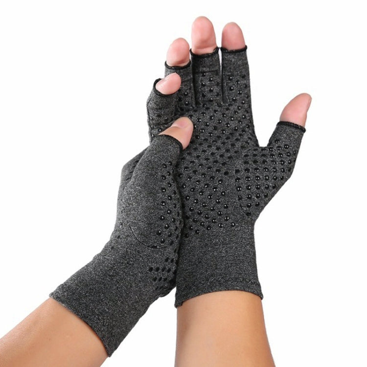 Hemp Gray Dispensing A Pair Sports Breathable Health Care Half Finger Gloves Rehabilitation Training Arthritis Pressure Gloves, Size:M - Safety Gloves by PMC Jewellery | Online Shopping South Africa | PMC Jewellery