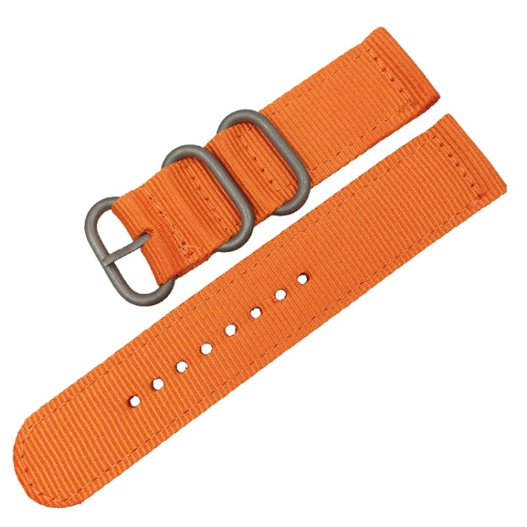 Washable Nylon Canvas Watchband, Band Width:18mm(Orange with Silver Ring Buckle) - 18mm Bands by PMC TechLife | Online Shopping South Africa | PMC TechLife | Buy Now Pay Later Mobicred