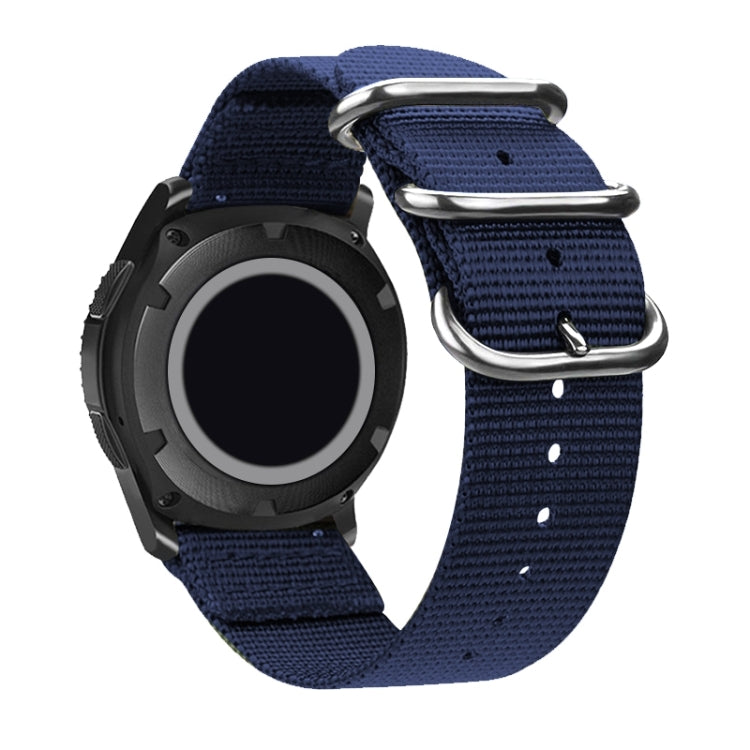 Washable Nylon Canvas Watchband, Band Width:20mm(Dark Blue with Silver Ring Buckle) - free shipping - PMC TechLife - Order now!