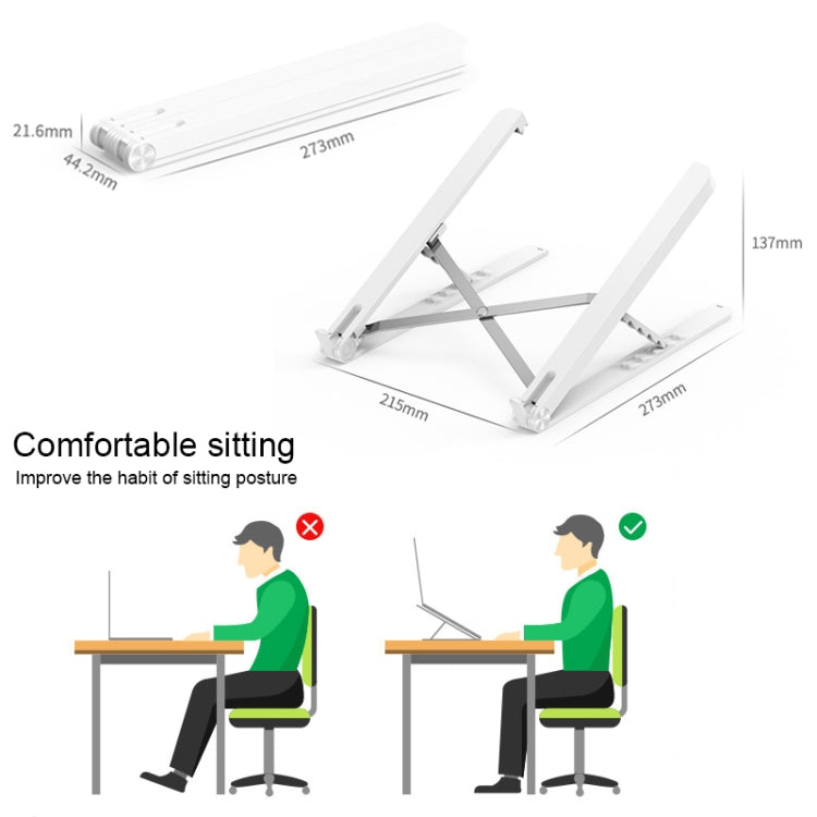 Folding Portable Lifting Desktop Cooling Height Angle Adjustable Laptop Bracket - Laptop Stand by PMC TechLife | Online Shopping South Africa | PMC TechLife | Buy Now Pay Later Mobicred
