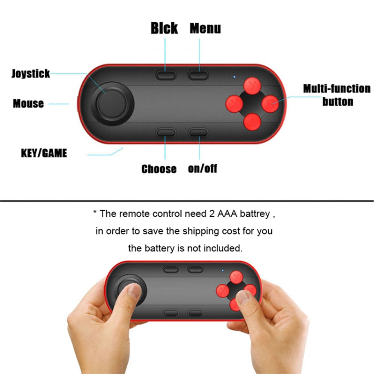 Smart Wireless Bluetooth Gamepad Controller 3D VR Virtual Reality Glasses Joystick Remotes Compatible with Android / IOS(Black) - VR Accessories by PMC TechLife | Online Shopping South Africa | PMC TechLife