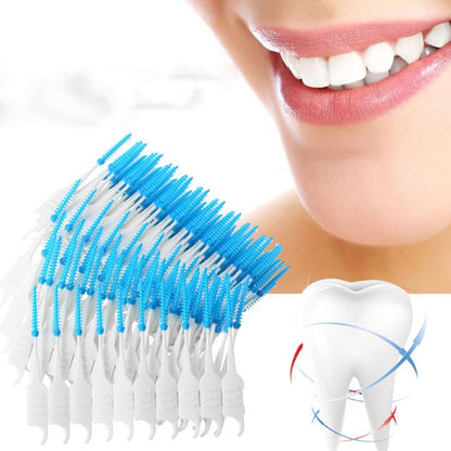 200pcs / Box Double Head Soft Silicone Spiral Floss Portable Dental Care Cleaning Tool - Dental Tools by PMC Jewellery | Online Shopping South Africa | PMC Jewellery | Buy Now Pay Later Mobicred