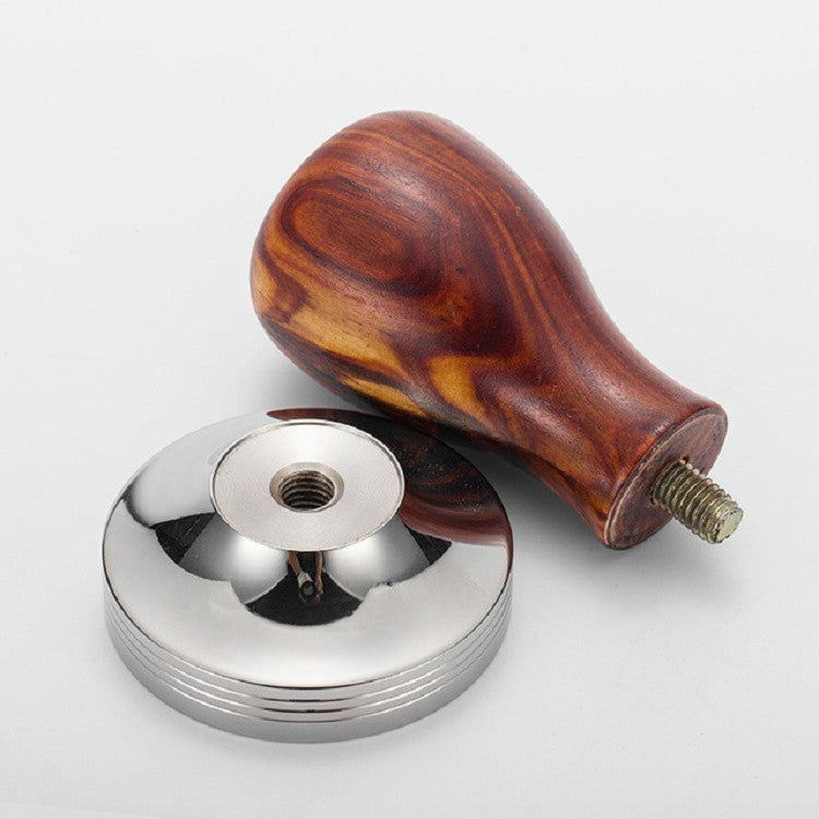 Stainless Steel Solid Wood Handle Integrated Coffee Powder, Specification:57.5mm, Color:Rosewood Handle - free shipping - PMC TechLife - Order now!