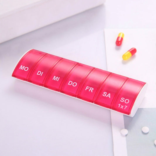 Portable Seven-part Mini Storage Pill Box(Red) - Pill Boxes by PMC Jewellery | Online Shopping South Africa | PMC Jewellery