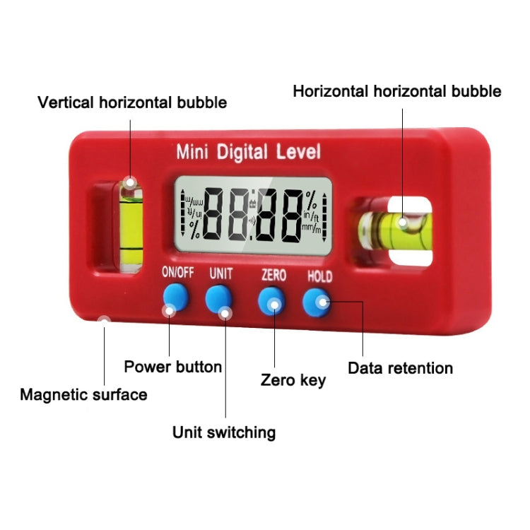 100mm Mini Electronic Digital Strong Magnetism Spirit Level Angle Board - Measuring Tools by PMC TechLife | Online Shopping South Africa | PMC TechLife