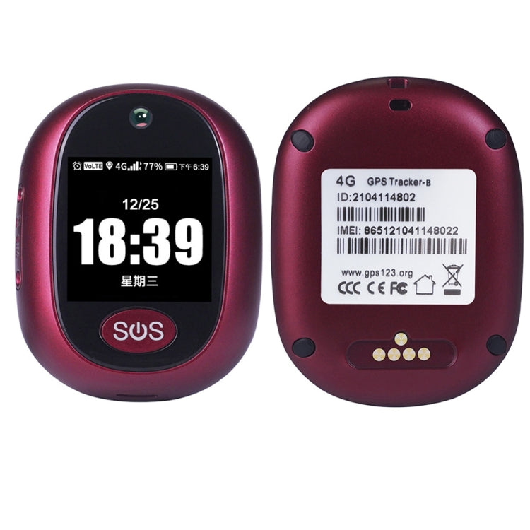 REACHFAR RF-V45-B Mini Touch Screen GPS Smart Tracker Pendant, Support SOS / Camera / Health Management / Video Calling / 4G LTE, For North America / South America(Wine Red) - Personal Tracker by REACHFAR | Online Shopping South Africa | PMC Jewellery | Buy Now Pay Later Mobicred