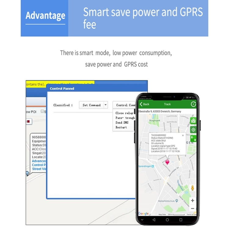 TK202B 2G Car Truck Vehicle Tracking GSM GPRS GPS Tracker Support AGPS, Battery Capacity: 5000MA - free shipping - PMC TechLife - Order now!