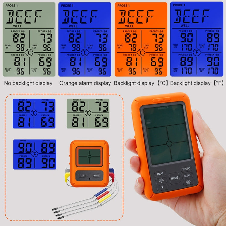 TS-TP40-A Kitchen Food Wireless Four Probe Thermometer, Probe is Waterproof - Cooking Thermometers by PMC TechLife | Online Shopping South Africa | PMC TechLife