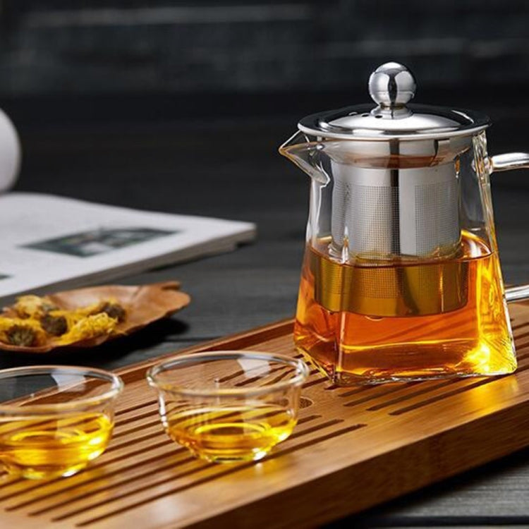 Stainless Steel Clear Heat Resistant Glass Filter Tea Pot, Capacity: 550ml - Teapots by PMC Jewellery | Online Shopping South Africa | PMC Jewellery