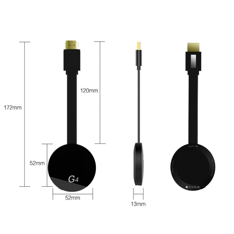 G4 Wireless WiFi Display Dongle Receiver Airplay Miracast DLNA TV Stick for iPhone, Samsung, and other Android Smartphones, Dual Core Cortex A7 up to 1.5GHz(Black) - Wireless Display Dongle by PMC Jewellery | Online Shopping South Africa | PMC Jewellery | Buy Now Pay Later Mobicred