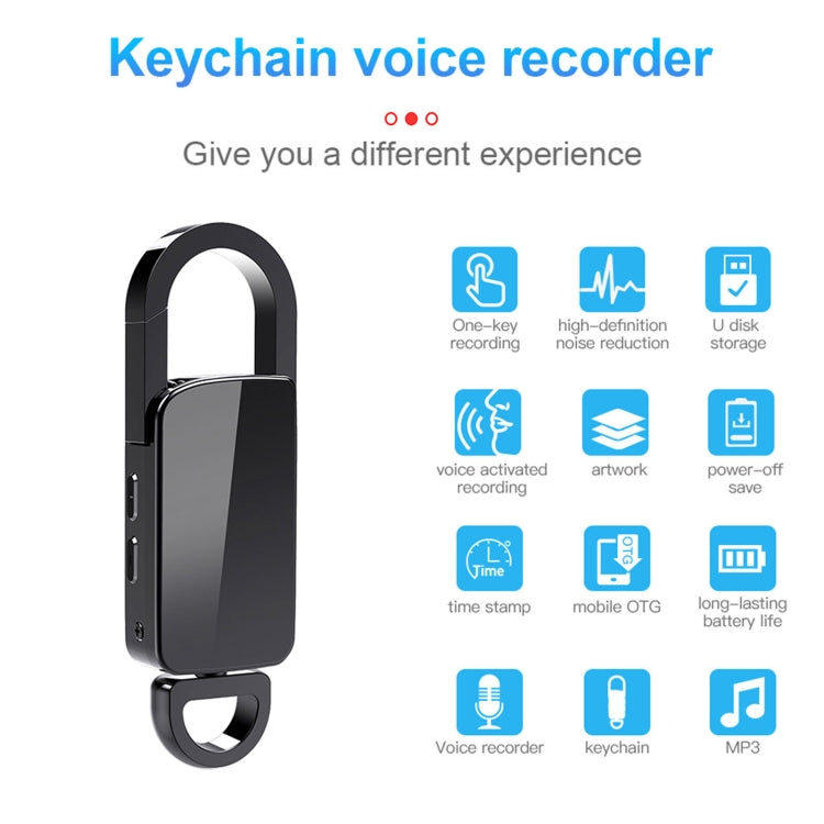 S20 8GB Keychain HD Noise Reduction Portable Recording Pen - U-Disk Recorder by PMC TechLife | Online Shopping South Africa | PMC TechLife | Buy Now Pay Later Mobicred