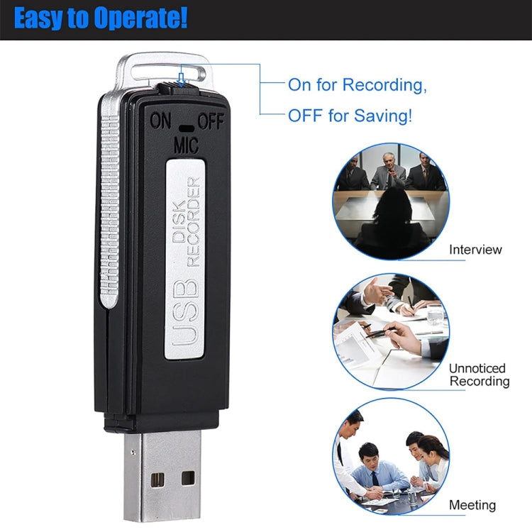 SK868 64GB Rechargeable Portable U-Disk Voice Recorder - U-Disk Recorder by PMC TechLife | Online Shopping South Africa | PMC TechLife | Buy Now Pay Later Mobicred