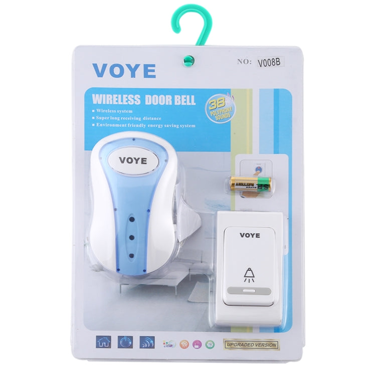 VOYE V008B Home Music Remote Control Wireless Doorbell with 38 Polyphony Sounds, US Plug (White) - Wireless Doorbell by VOYE | Online Shopping South Africa | PMc TechLife | Buy Now Pay Later Mobicred