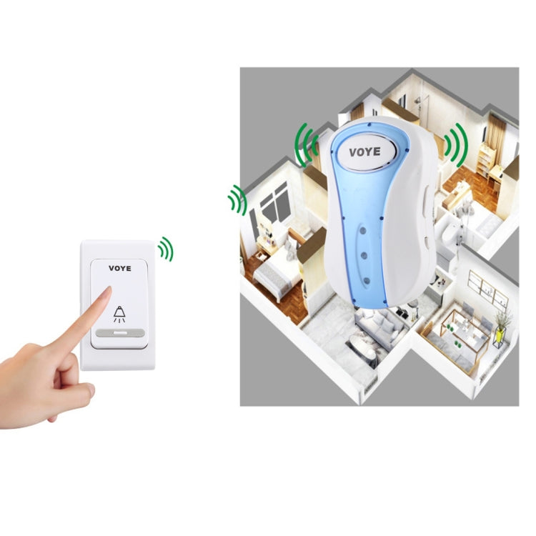 VOYE V008B Home Music Remote Control Wireless Doorbell with 38 Polyphony Sounds, US Plug (White) - Wireless Doorbell by VOYE | Online Shopping South Africa | PMc TechLife | Buy Now Pay Later Mobicred