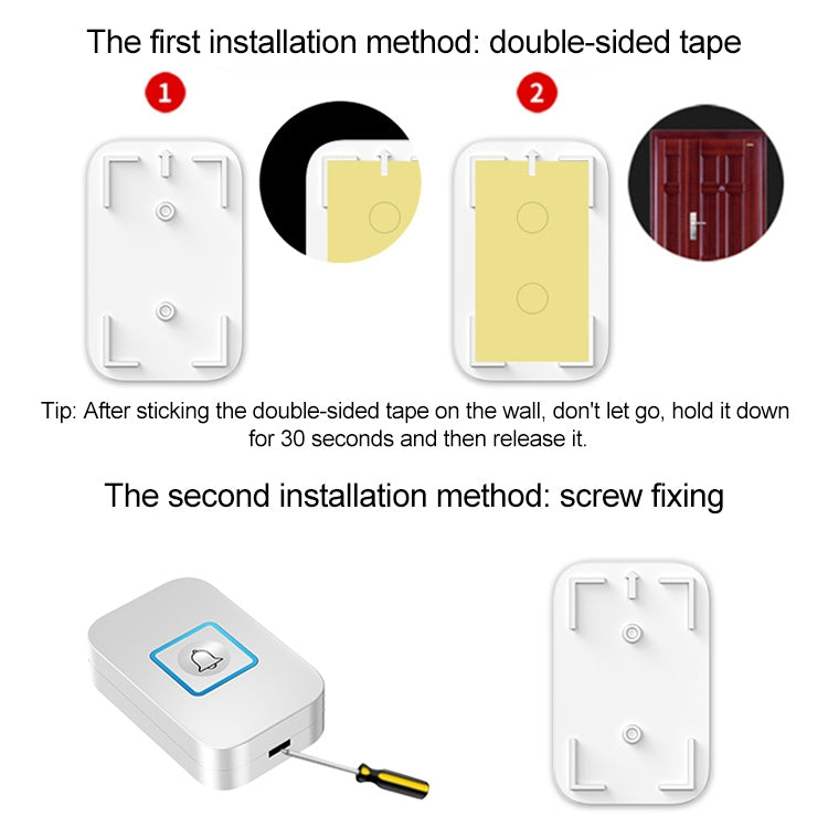 CACAZI C86 Wireless SOS Pager Doorbell Old man Child Emergency Alarm Remote Call Bell, US Plug(White) - Wireless Doorbell by CACAZI | Online Shopping South Africa | PMC Jewellery