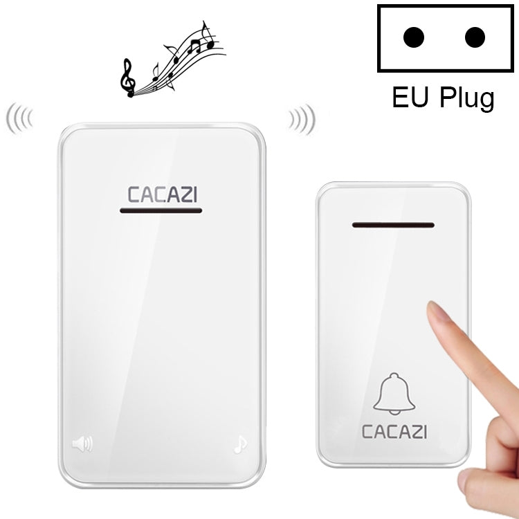 CACAZI FA8 Self-Powered Wireless Doorbell, EU Plug(White) - Wireless Doorbell by CACAZI | Online Shopping South Africa | PMC TechLife | Buy Now Pay Later Mobicred
