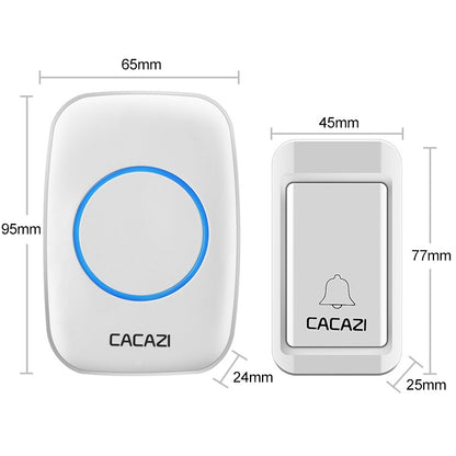 CACAZI A10G One Button Three Receivers Self-Powered Wireless Home Cordless Bell, UK Plug(White) - Wireless Doorbell by CACAZI | Online Shopping South Africa | PMC Jewellery