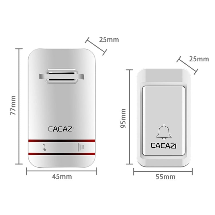 CACAZI V027G One Button Three Receivers Self-Powered Wireless Home Kinetic Electronic Doorbell, EU Plug - free shipping - PMC TechLife - Order now!